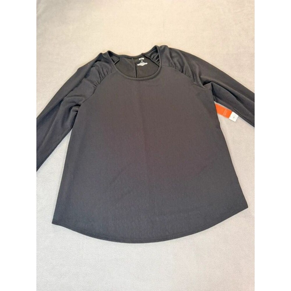 Evri-Women's Black Long Sleeve Top/ Blouse-Texture/Flowy-Dressy or Casual-NWT-1X